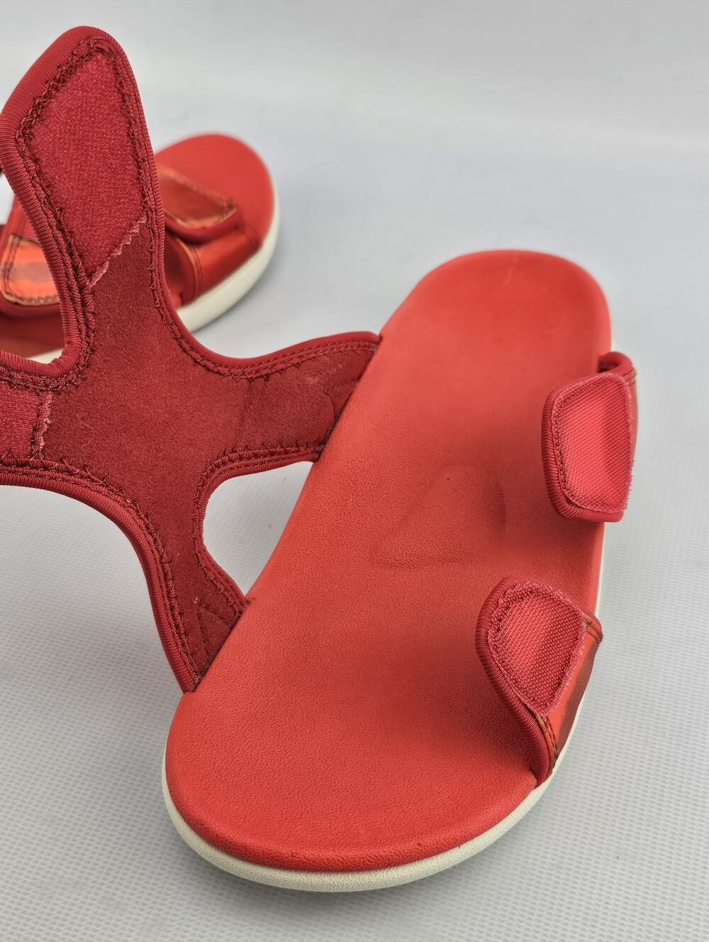 Spenco Kholo Monet Women's Orthotic Slide Sandals Hot Red Adjustable Size 9B - Picture 8 of 9